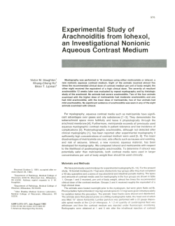 Experimental Study of Arachnoiditis from lohexol, an Investigational