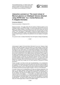 Interactive comment on &ldquo;The recent retreat of Mexican