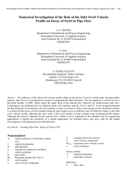Numerical Investigation of the Role of the Inlet Swirl Velocity Profile