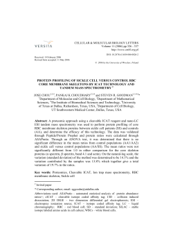 Protein profiling of sickle cell versus control RBC core membrane