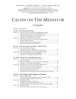 Calvin on The Mediator
