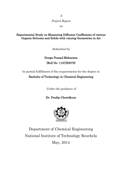 Department of Chemical Engineering National
