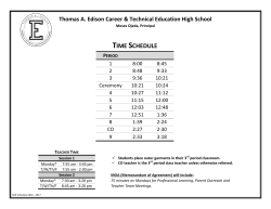 2016 - 2017 TAEHS Time Schedule - Thomas A. Edison Career and