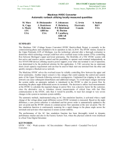 1 Mackinac HVDC Converter Automatic runback utilizing locally