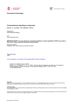 University of Groningen Transmembrane signalling in