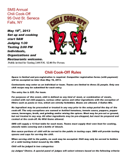 Chili Cook-Off Rules - SMS Club of Seneca Falls, NY