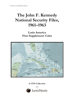The John F. Kennedy National Security Files, 1961&ndash;1963