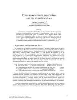 Focus association in superlatives and the semantics of -est