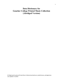 Data Dictionary for Goucher College Printed Music Collection