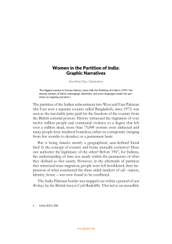 Women in the Partition of India: Graphic Narratives