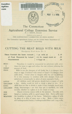 Cutting the meat bills with milk