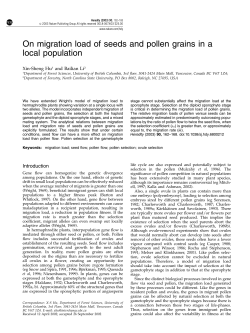 On migration load of seeds and pollen grains in a local