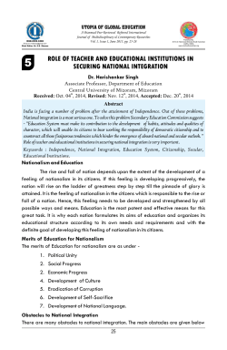role of teacher and educational institutions in securing national