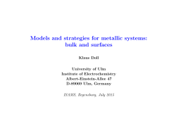 Models and strategies for metallic systems: bulk and