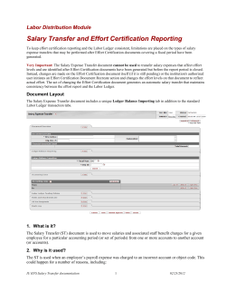 Salary Expense Transfer - Financial Management Services