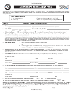 AmeriCorps Enrollment Form
