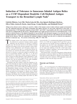 Induction of Tolerance to Innocuous Inhaled Antigen Relies on a