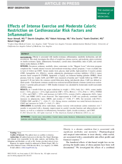 Effects of Intense Exercise and Moderate Caloric Restriction on
