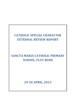 2015 Special Character External Review Report