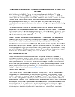 Frontier Communications Completes Acquisition of Verizon Wireline