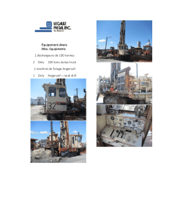 &Eacute;quipement divers Misc. Equipments 2 d&eacute;chargeurs de 100 tonnes