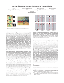 Learning Silhouette Features for Control of Human Motion