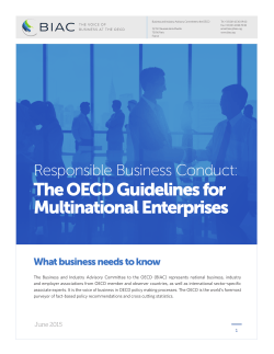 The OECD Guidelines for Multinational Enterprises