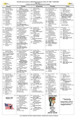 MAY 2017 Calendar - Riverdale Senior Services Inc.