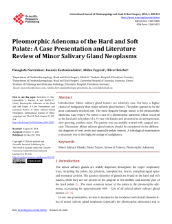 Pleomorphic Adenoma of the Hard and Soft Palate