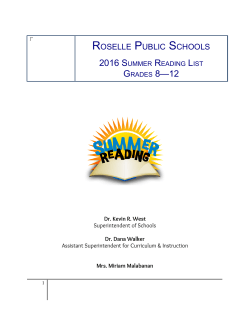 2016 summer reading list grades 8&mdash;12