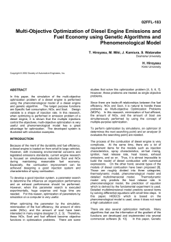 Multi-Objective Optimization of Diesel Engine Emissions