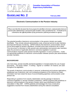 Electronic Communications in the Pension Industry