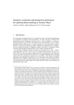 Syntactic constraints and production preferences for optional plural