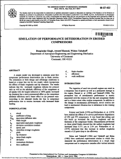 Simulation of Performance Deterioration in Eroded Compressors