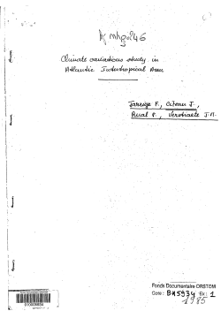 Climate variations study in atlantic intertropical area
