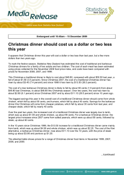 Christmas dinner should cost us a dollar or two less this year