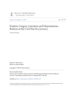 Eiselein, Gregory. Literature and Humanitarian Reform in the Civil