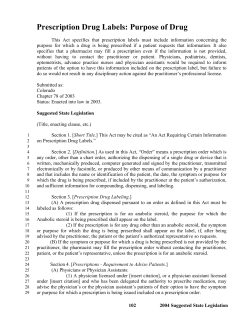 Prescription Drug Labels: Purpose of Drug