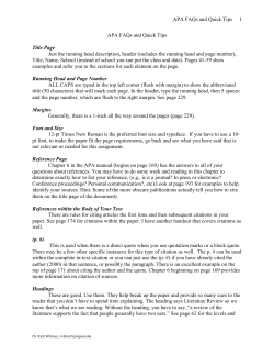 APA Frequently Asked Questions