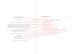 Layout requirements for the imprint page