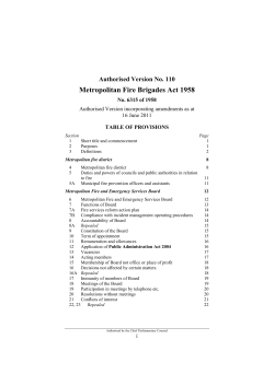 Metropolitan Fire Brigades Act 1958