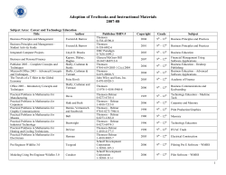 Adoption of Textbooks and Instructional Materials