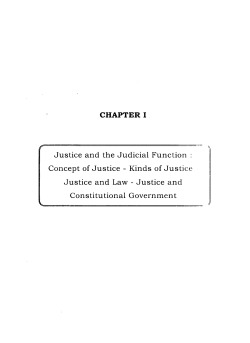 CHAPTER I Justice and the Judicial Function : Concept of Justice