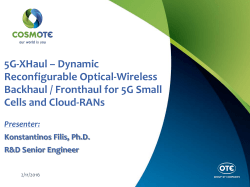 5G-XHaul &ndash; Dynamic Reconfigurable Optical