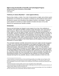 Right to Enjoy the Benefits of Scientific and Technological Progress