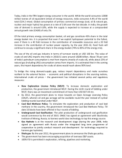 Today, India is the fifth largest energy consumer in the world. While