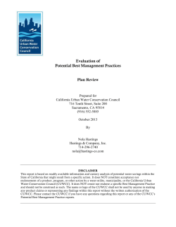 Plan Review - California Urban Water Conservation Council