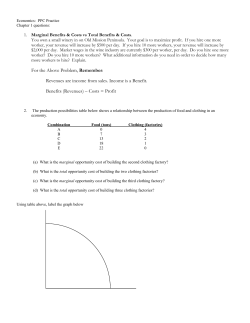 Opportunity Cost and Production Possibilities