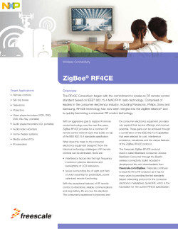 ZigBee® RF4CE - Fact Sheet