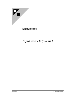 Input and Output in C